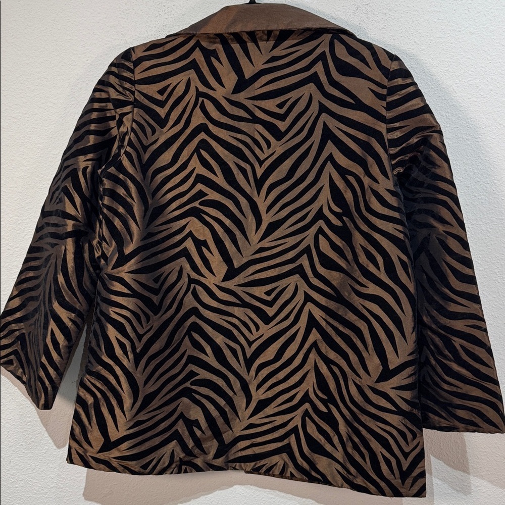 Grace Chuang Vintage Stylish Zebra Print Women's Jacket size Medium - Picture 3 of 4